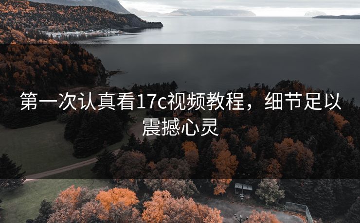 第一次认真看17c视频教程，细节足以震撼心灵