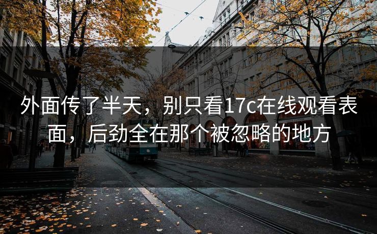 外面传了半天，别只看17c在线观看表面，后劲全在那个被忽略的地方