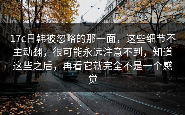 17c日韩被忽略的那一面，这些细节不主动翻，很可能永远注意不到，知道这些之后，再看它就完全不是一个感觉