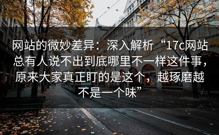 网站的微妙差异：深入解析“17c网站总有人说不出到底哪里不一样这件事，原来大家真正盯的是这个，越琢磨越不是一个味”