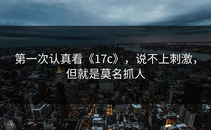 第一次认真看《17c》，说不上刺激，但就是莫名抓人